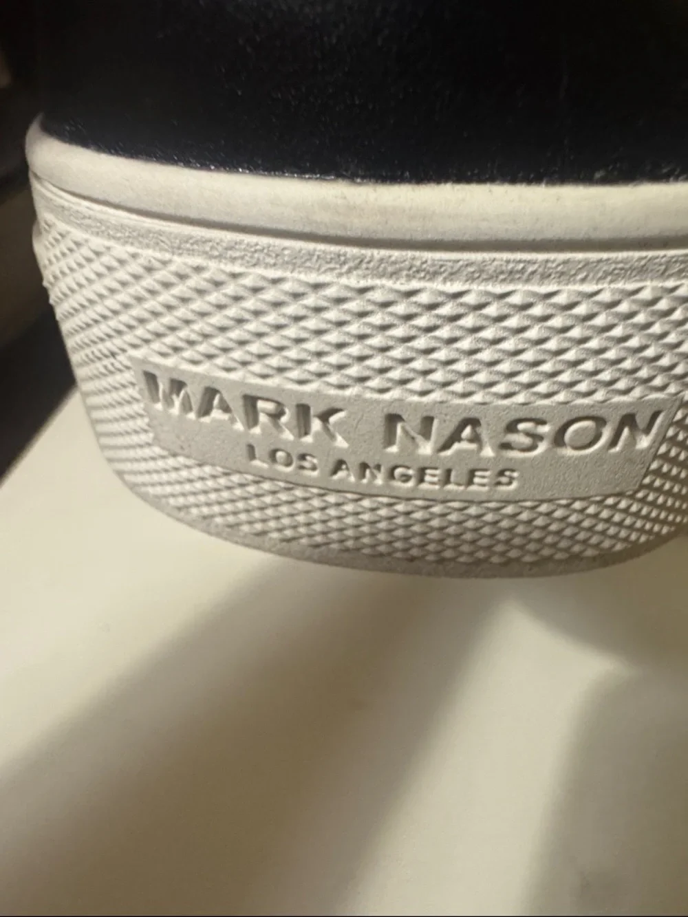 Mark Nason Black Leather Wingtip Derby Sneakers with White Sole - Picture 6 of 6